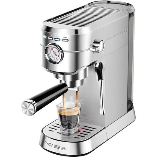 Professional Espresso Maker with Milk Frother Steam Wand,